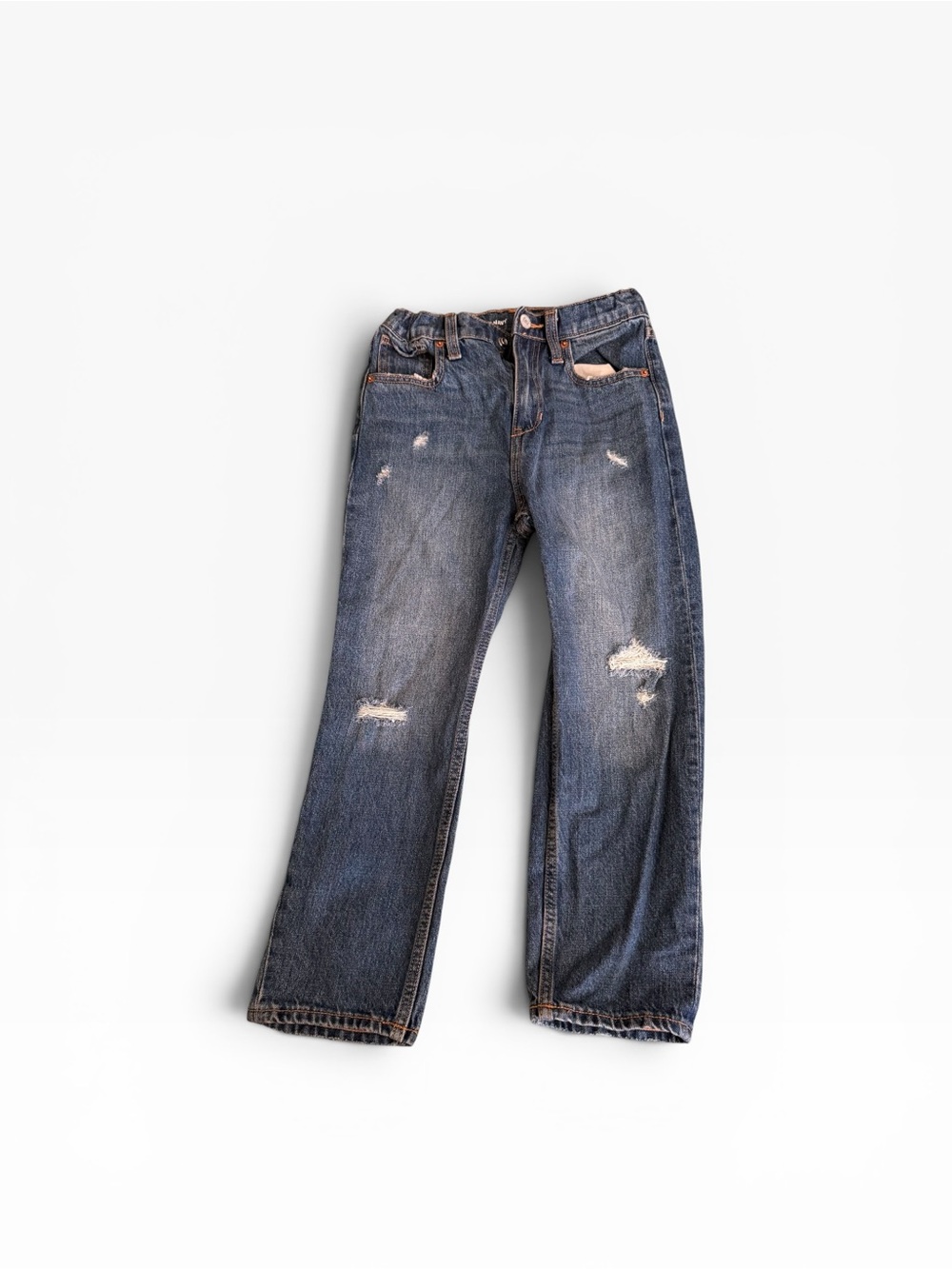 Old Navy Blue Denim with Orange Topstitching
